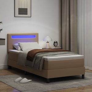 Boxspringbett Cappuccino 90x190 cm Kunstleder