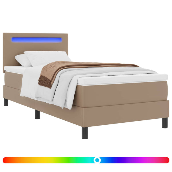 Boxspringbett Cappuccino 90x190 cm Kunstleder