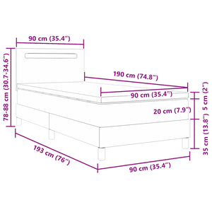 Boxspringbett Cappuccino 90x190 cm Kunstleder