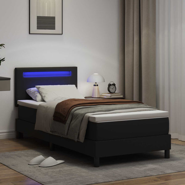 Boxspringbett mit Matratze Schwarz 90x200 cm