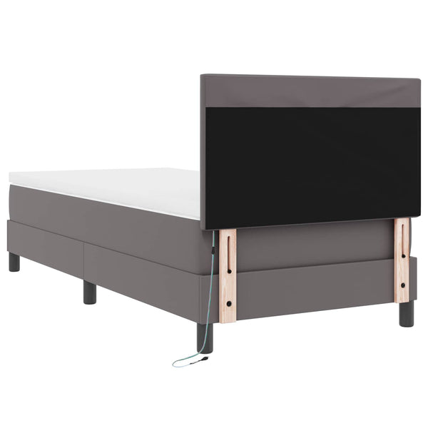 Boxspringbett Grau 90x200 cm mit Matratze