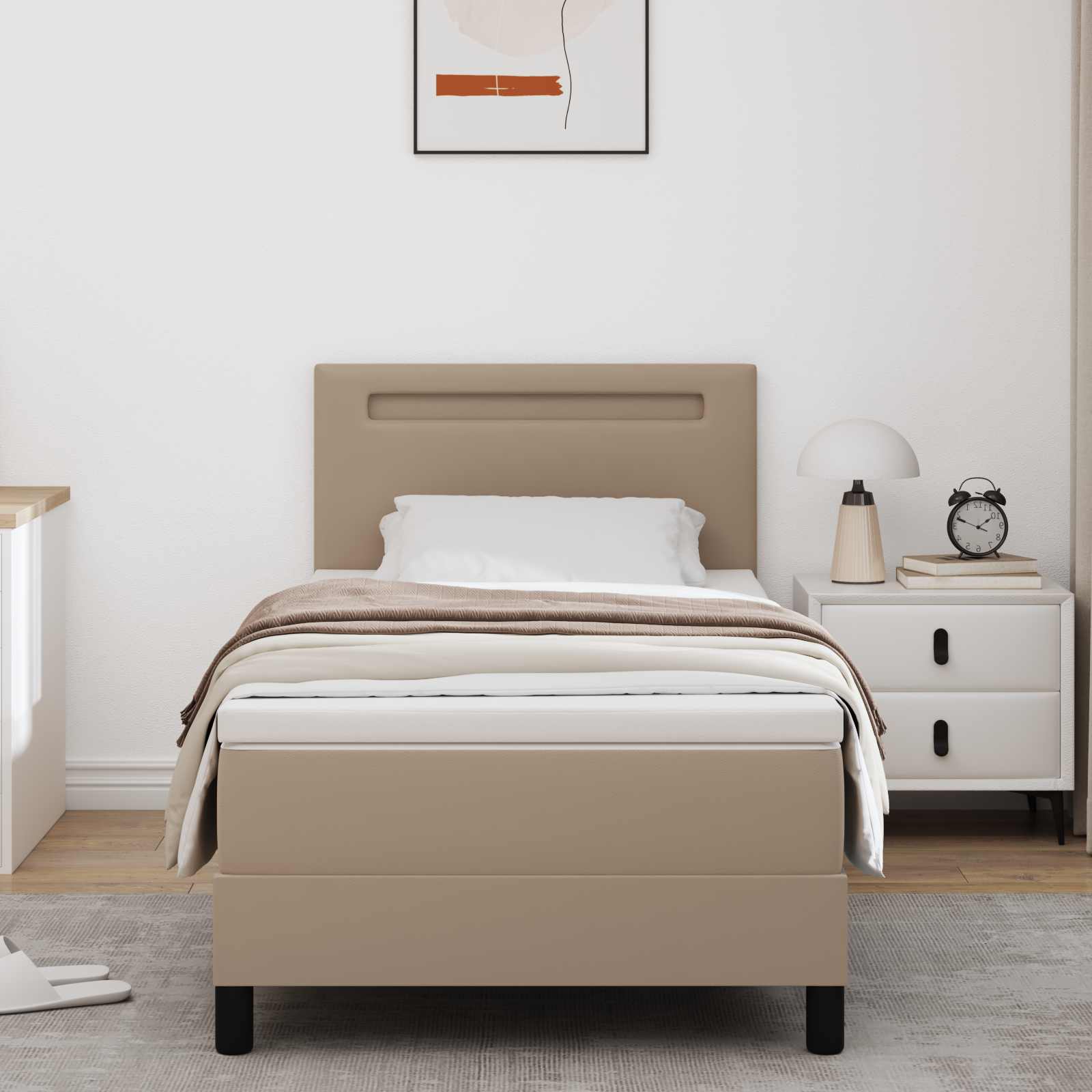 Boxspringbett Cappuccino 90x200 cm mit Matratze