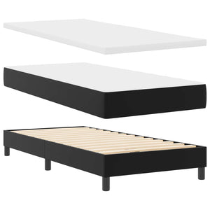 Boxspringbett mit Matratze 100x200 cm Kunstleder Schwarz