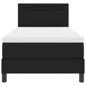 Boxspringbett mit Matratze 100x200 cm Kunstleder Schwarz
