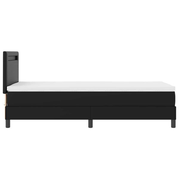 Boxspringbett mit Matratze 100x200 cm Kunstleder Schwarz