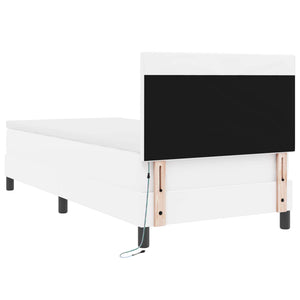 Boxspringbett Weiß 100x200 cm Kunstleder