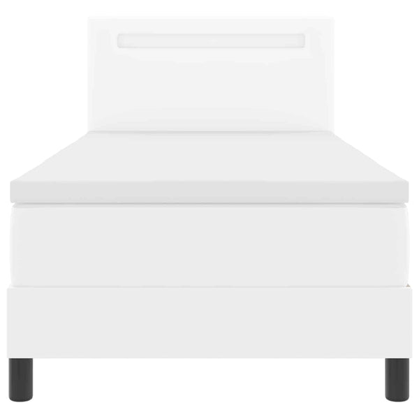 Boxspringbett Weiß 100x200 cm Kunstleder