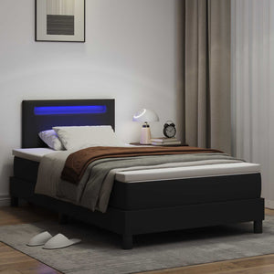 Boxspringbett mit Matratze 120x190 cm Kunstleder Schwarz