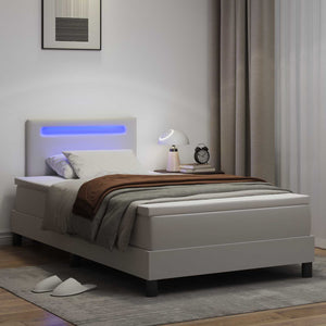 Boxspringbett mit Matratze Weiß 120x190 cm