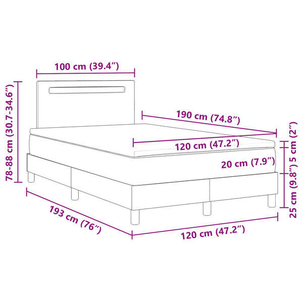 Boxspringbett mit Matratze Weiß 120x190 cm
