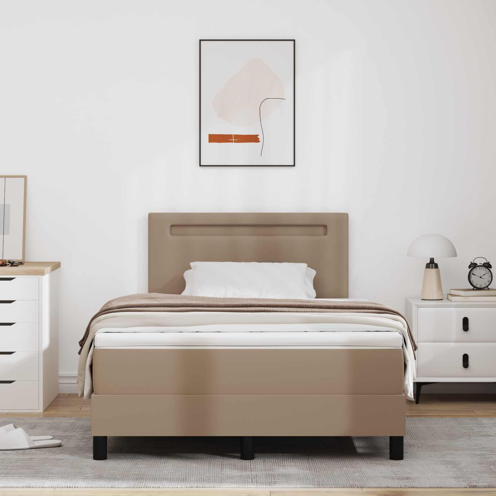 Boxspringbett Cappuccino 120x190 cm Kunstleder