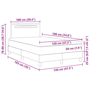 Boxspringbett Cappuccino 120x190 cm Kunstleder