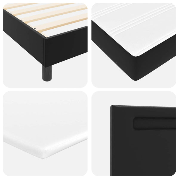 Boxspringbett mit Matratze 120x200 cm Kunstleder Schwarz