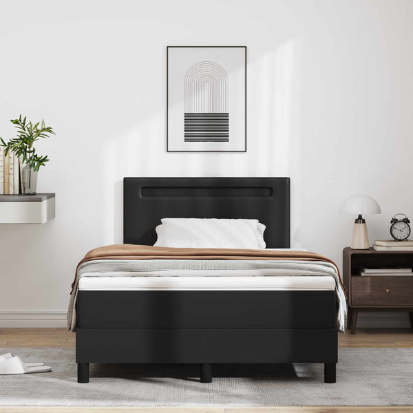 Boxspringbett mit Matratze 120x200 cm Kunstleder Schwarz