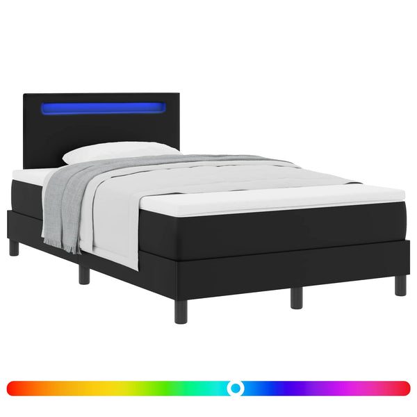 Boxspringbett mit Matratze 120x200 cm Kunstleder Schwarz