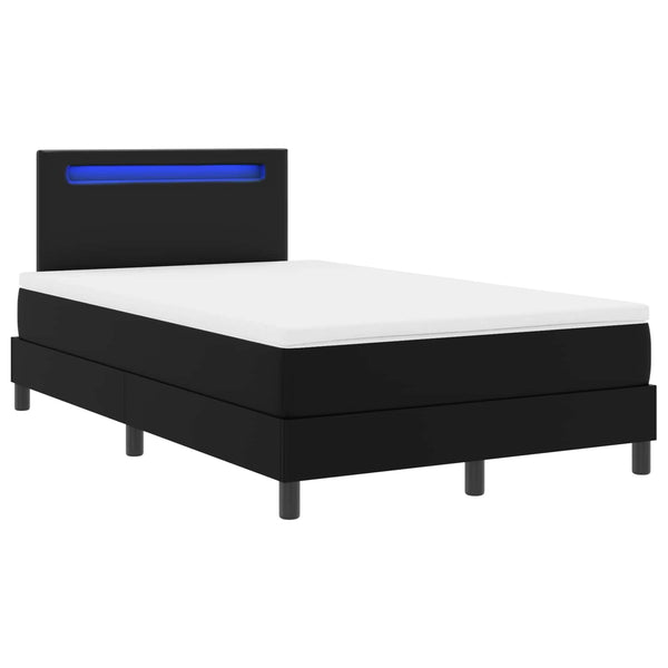 Boxspringbett mit Matratze 120x200 cm Kunstleder Schwarz