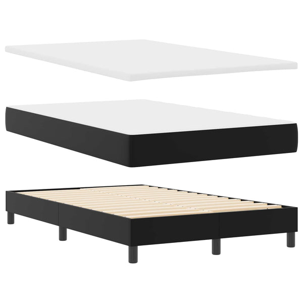 Boxspringbett mit Matratze 120x200 cm Kunstleder Schwarz