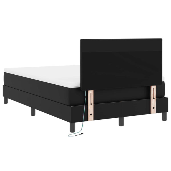 Boxspringbett mit Matratze 120x200 cm Kunstleder Schwarz