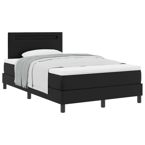 Boxspringbett mit Matratze 120x200 cm Kunstleder Schwarz