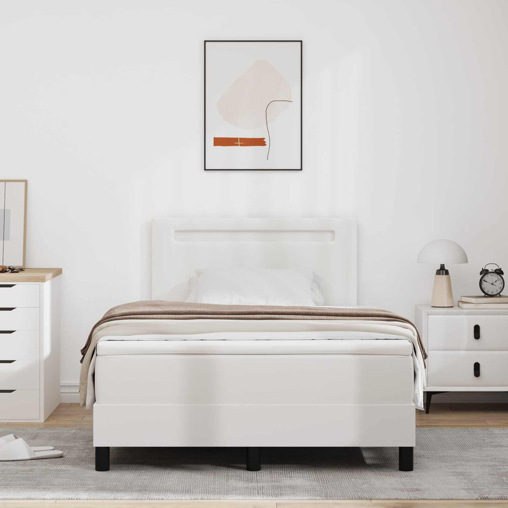 vidaXL Box Spring Bed with Mattress White 120 x 200 cm Faux Leather