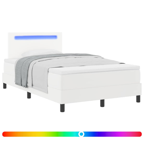 Boxspringbett mit Matratze Weiß 120x200 cm