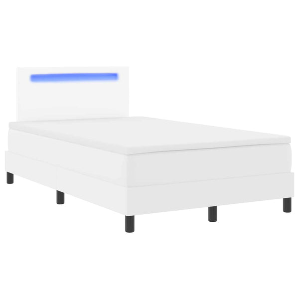 Boxspringbett mit Matratze Weiß 120x200 cm