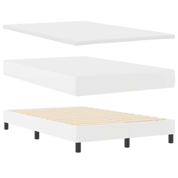 Boxspringbett mit Matratze Weiß 120x200 cm
