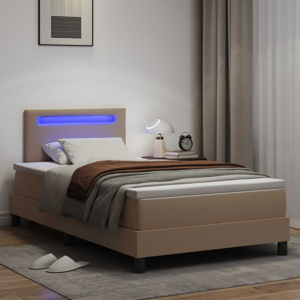Boxspringbett Cappuccino 120x200 cm Kunstleder