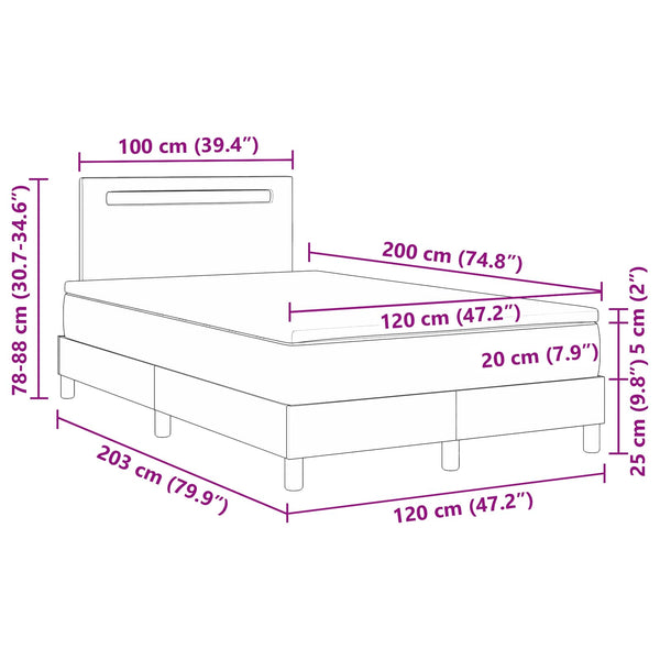 Boxspringbett Cappuccino 120x200 cm Kunstleder