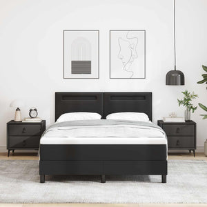Boxspringbett mit Matratze 140x190 cm, Schwarz
