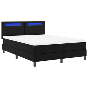 Boxspringbett mit Matratze 140x190 cm, Schwarz