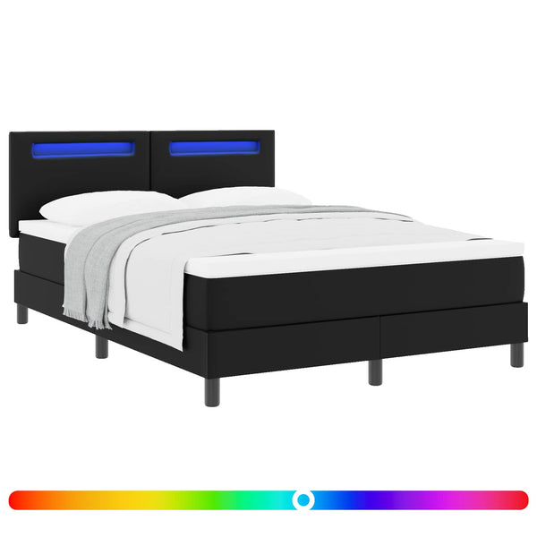 Boxspringbett mit Matratze 140x200 cm Kunstleder Schwarz