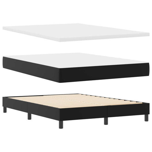 Boxspringbett mit Matratze 140x200 cm Kunstleder Schwarz