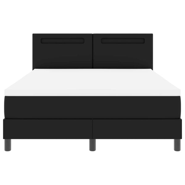 Boxspringbett mit Matratze 140x200 cm Kunstleder Schwarz