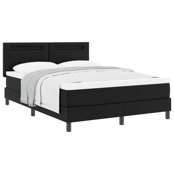 Boxspringbett mit Matratze 140x200 cm Kunstleder Schwarz