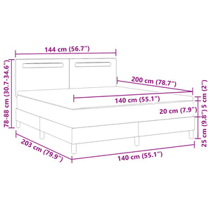 Boxspringbett mit Matratze 140x200 cm Kunstleder Schwarz