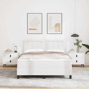 Boxspringbett Weiß 160x200 cm Kunstleder