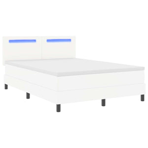 Boxspringbett Weiß 160x200 cm Kunstleder