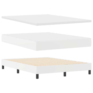 Boxspringbett Weiß 160x200 cm Kunstleder