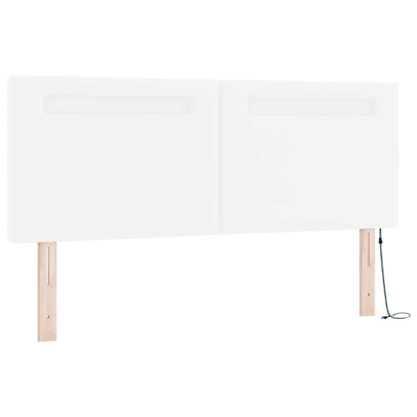 Boxspringbett Weiß 160x200 cm Kunstleder