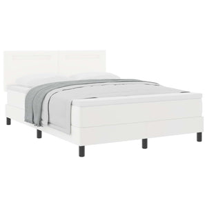 Boxspringbett Weiß 160x200 cm Kunstleder