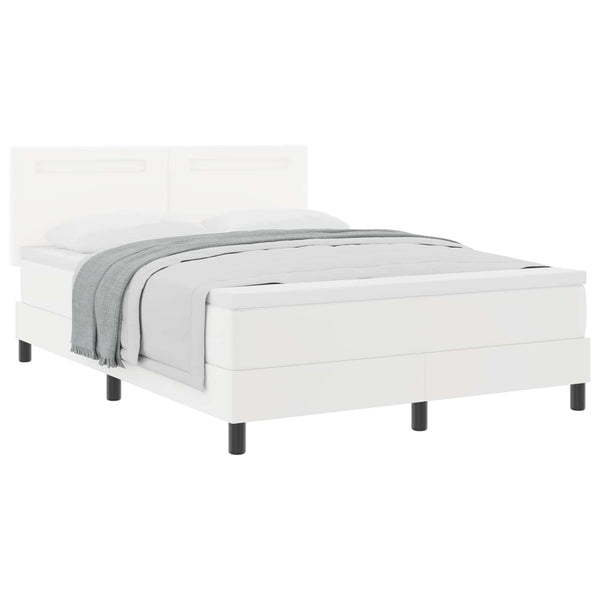 Boxspringbett Weiß 160x200 cm Kunstleder