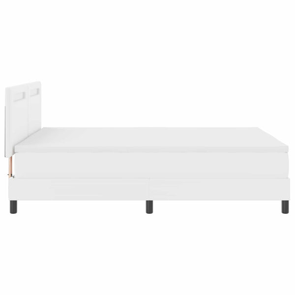 Boxspringbett Weiß 160x200 cm Kunstleder