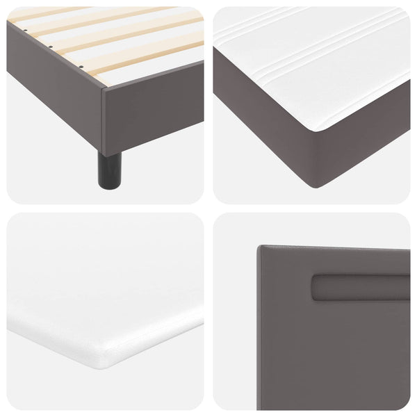 Boxspringbett Grau 160x200 cm mit Matratze
