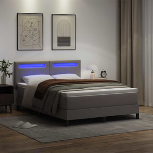 Boxspringbett Grau 160x200 cm mit Matratze