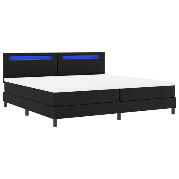 Boxspringbett mit Matratze 200x200 cm, Schwarz Kunstleder