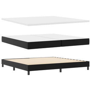 Boxspringbett mit Matratze 200x200 cm, Schwarz Kunstleder