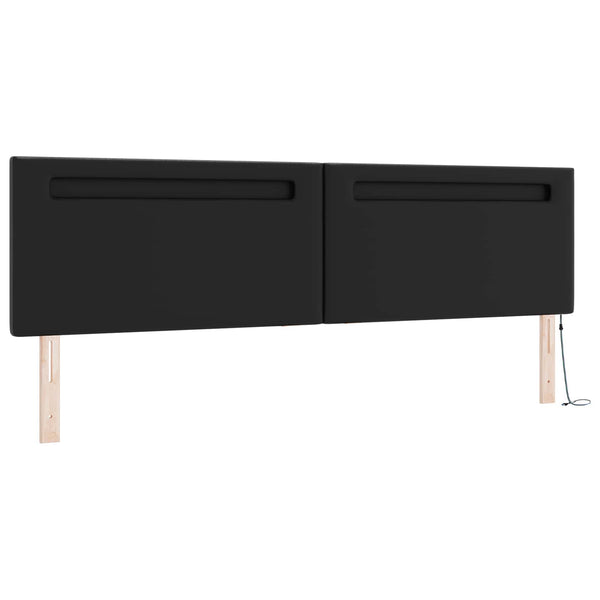 Boxspringbett mit Matratze 200x200 cm, Schwarz Kunstleder