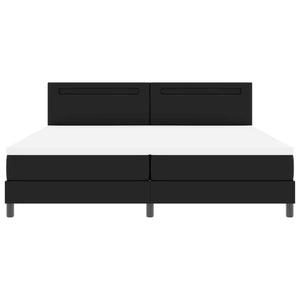 Boxspringbett mit Matratze 200x200 cm, Schwarz Kunstleder