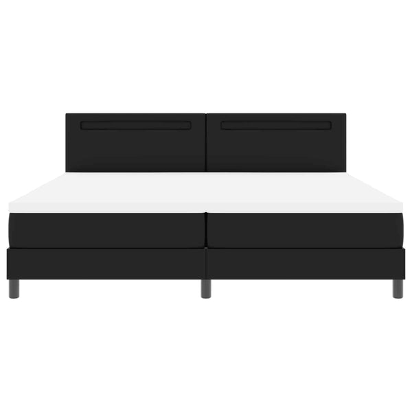 Boxspringbett mit Matratze 200x200 cm, Schwarz Kunstleder
